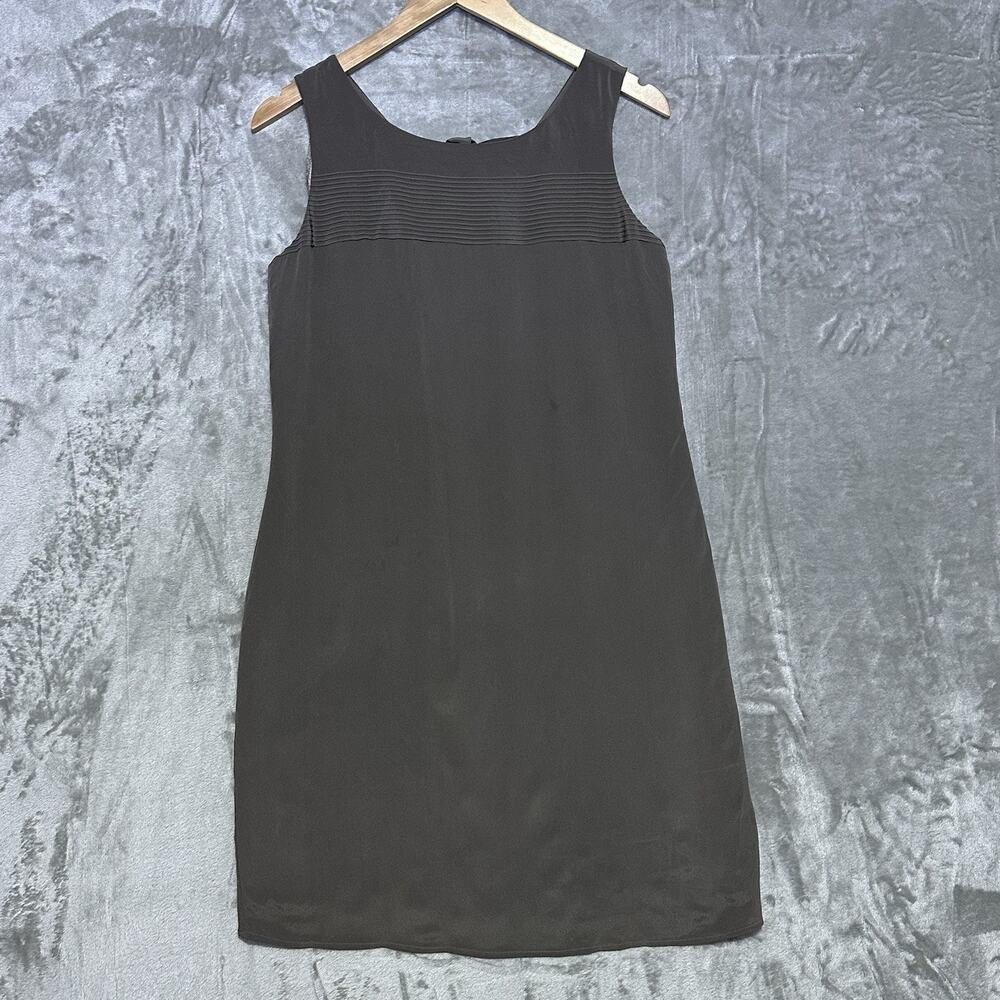 Cynthia Rowley Silk‎ Shift Dress Womens Size 8 Gray Minimalist Office Corpcore